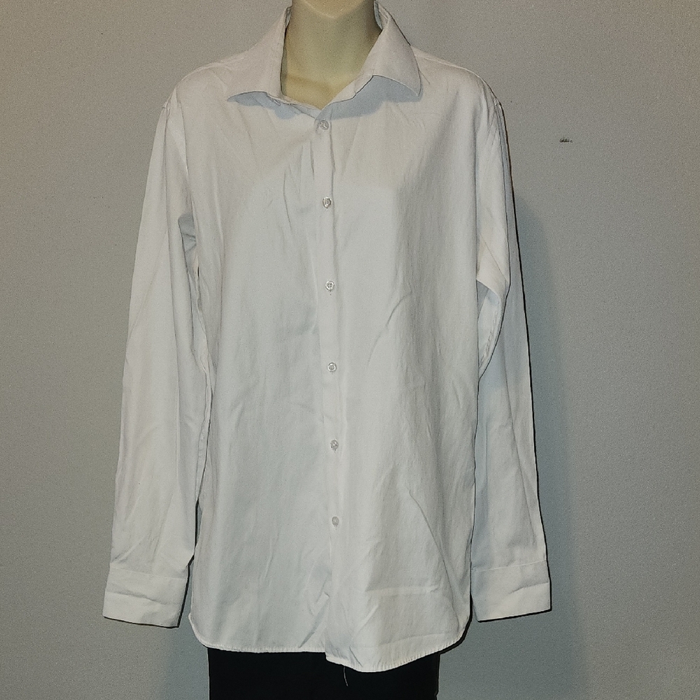 TMG Italy Classic White Men's Long Sleeved Button Down Shirt